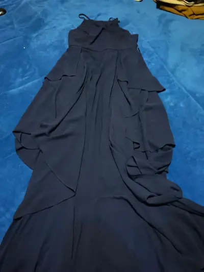Vestido largo azul elegante - miniatura 1