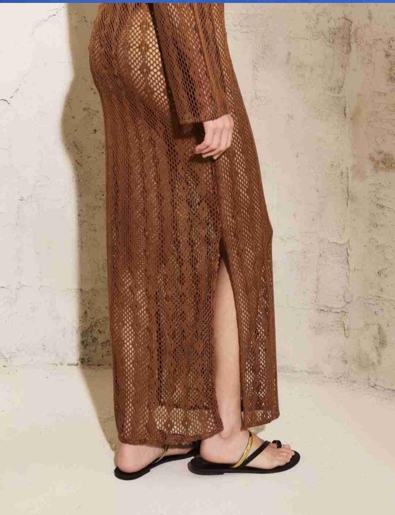 Vestido tejido marrón talla m - 2