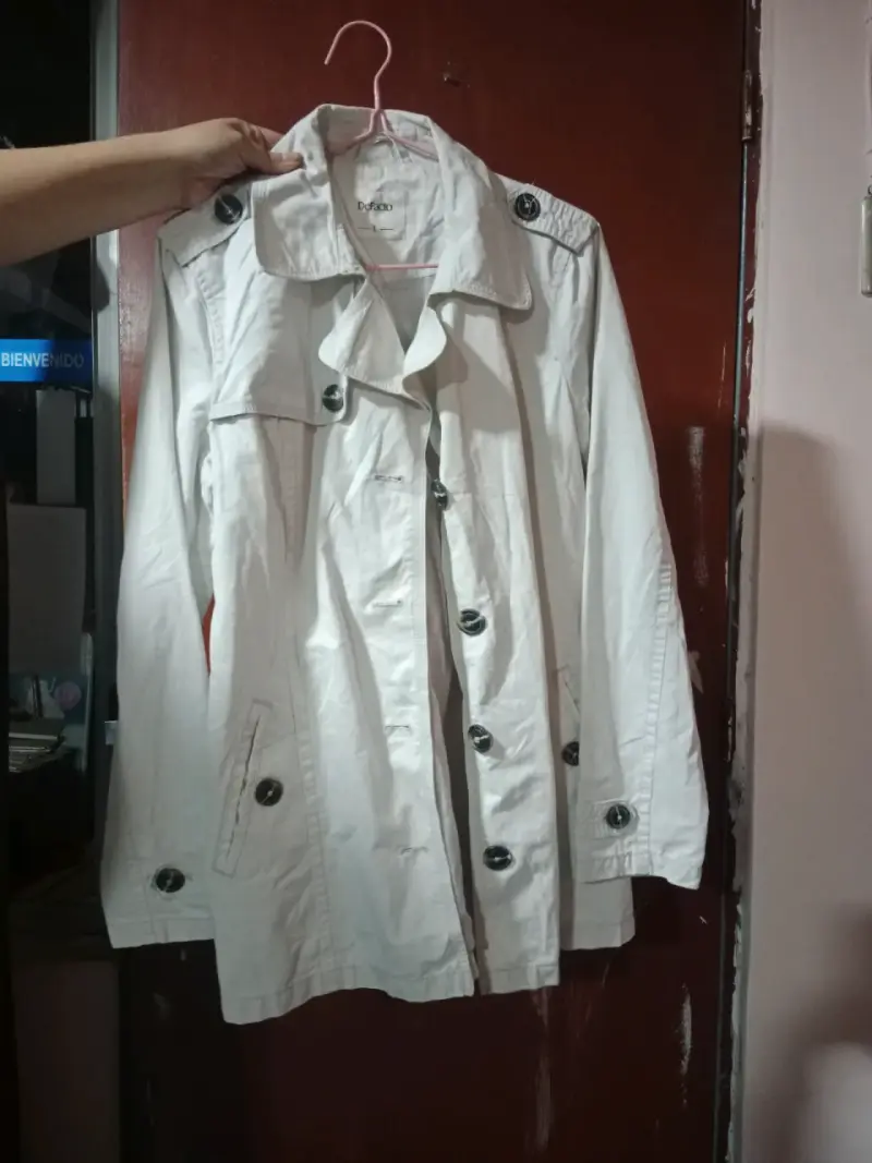 Abrigo Cardigan de gabardina - 1