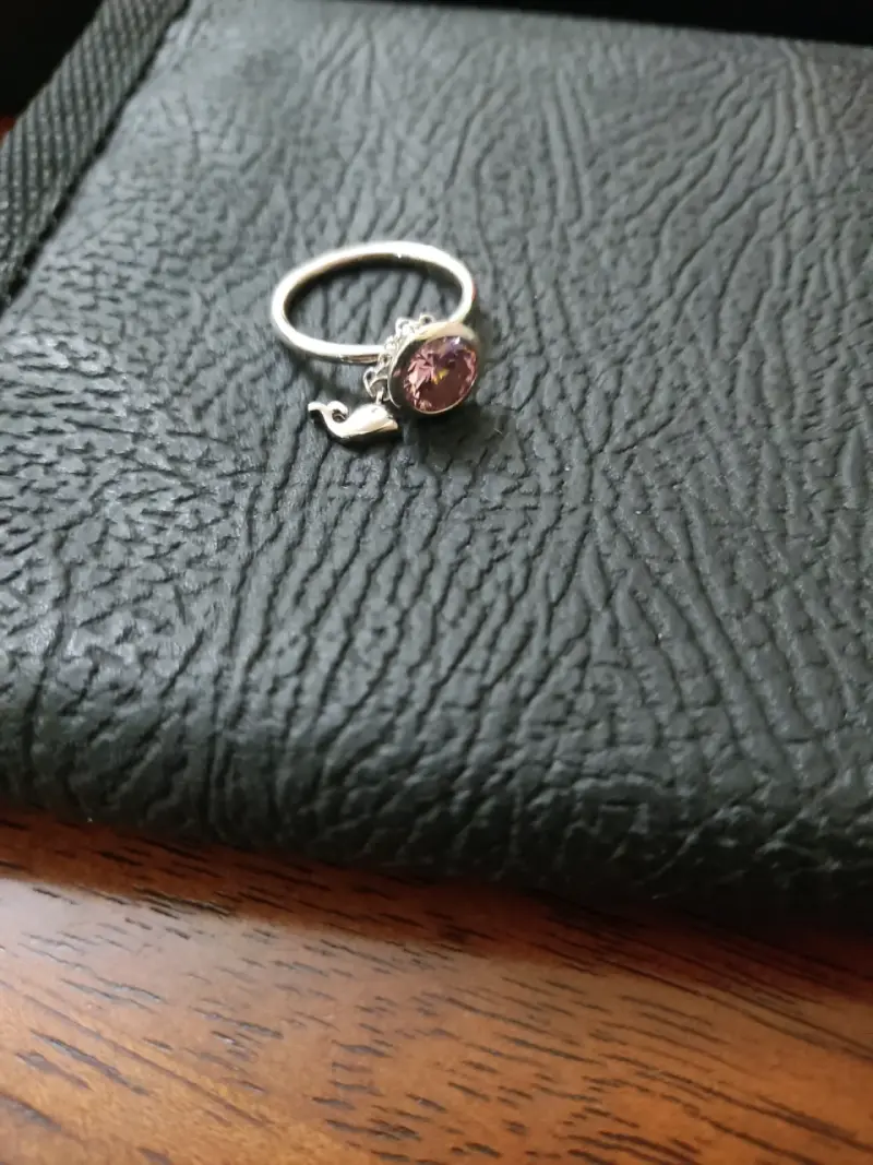 Anillo de plata 925 con piedra rosa - 1