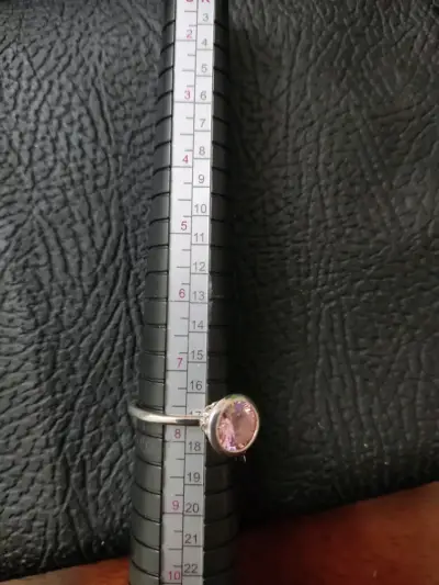 Anillo de plata 925 con piedra rosa - miniatura 2