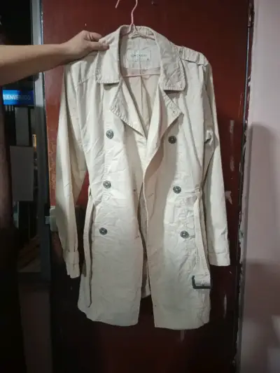 Abrigo beige casual largo - miniatura 1
