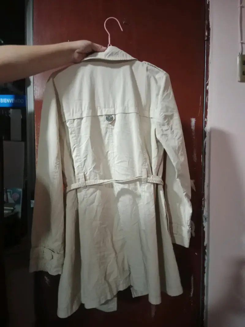 Abrigo beige casual largo - 2