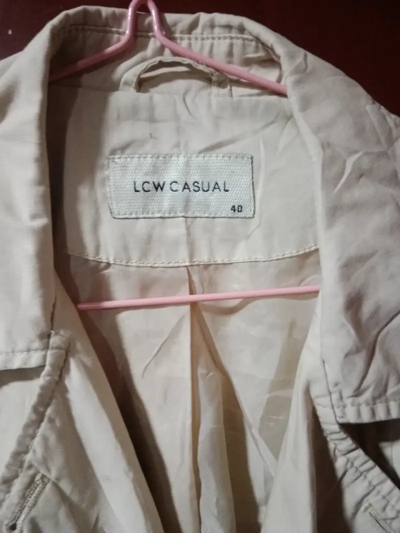 Abrigo beige casual largo - 3