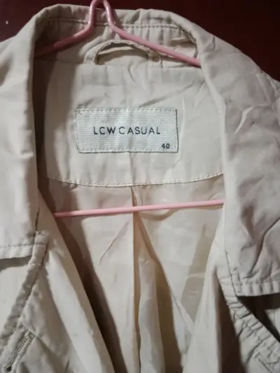 Abrigo beige casual largo - miniatura 3