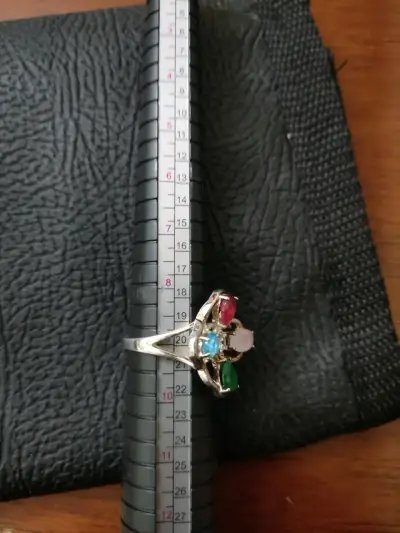Anillo con piedras de colores plata 925 - miniatura 2