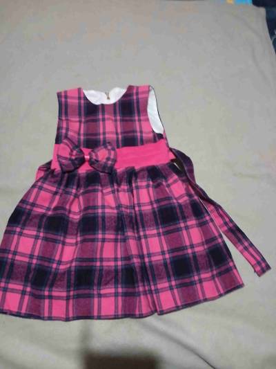 Vestido infantil coral con arcoíris - miniatura 4