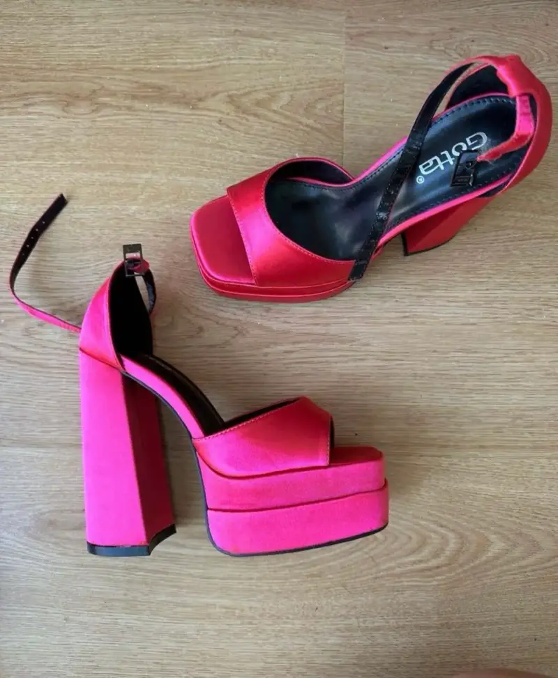 Sandalias de plataforma fucsia 38 - 1