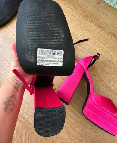 Sandalias de plataforma fucsia 38 - miniatura 2