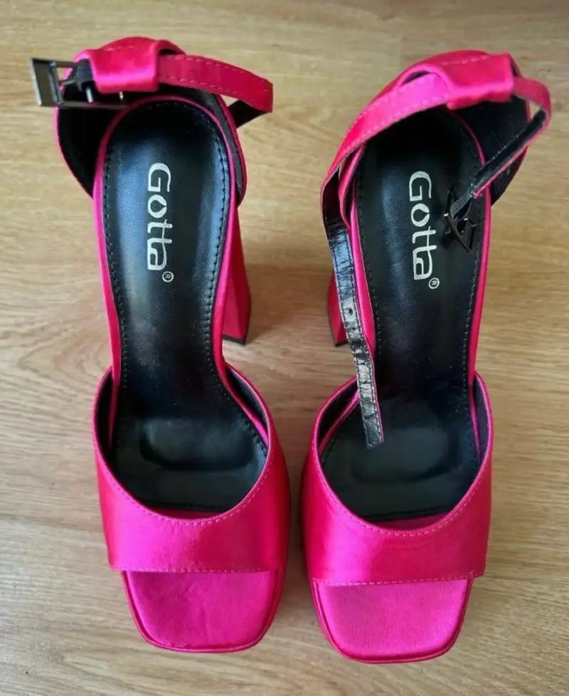 Sandalias de plataforma fucsia 38 - 3