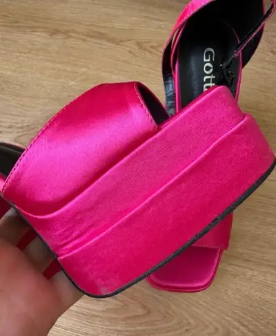 Sandalias de plataforma fucsia 38 - miniatura 4