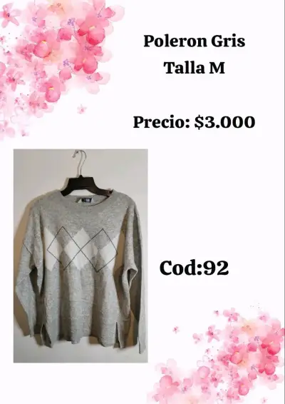 Polerón gris con rombos - miniatura 1