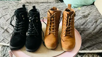 Botines negro y marrón Marca The Hills talla 37 - miniatura 4