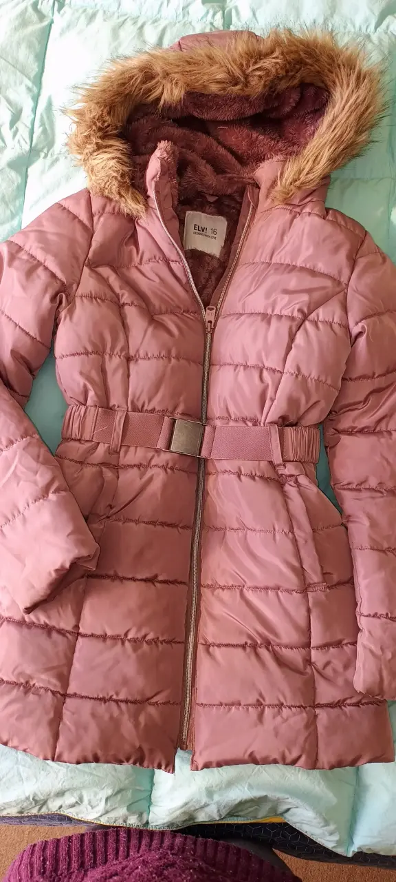 Abrigo beige largo y parka niña talla 16 - 3