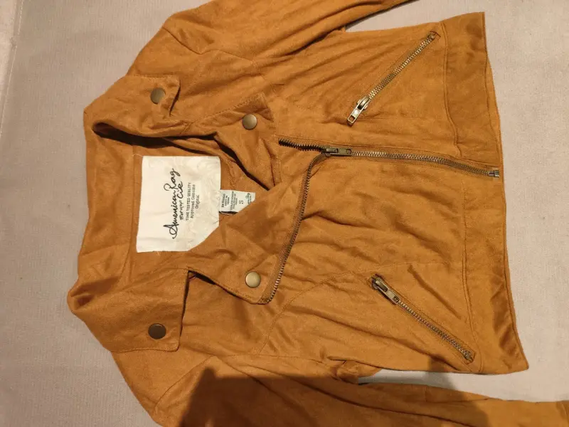 Chaqueta café estilo biker - 2