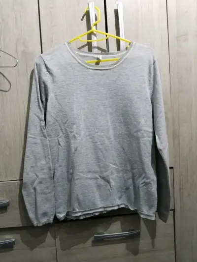 Polera gris de manga larga - miniatura 1