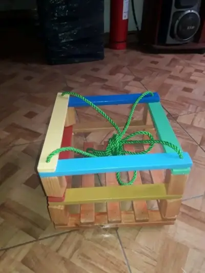 Columpio infantil de madera multicolor - miniatura 2