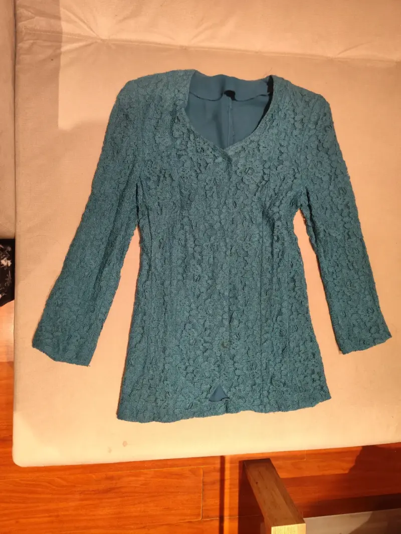 Blazer de encaje turquesa - 1
