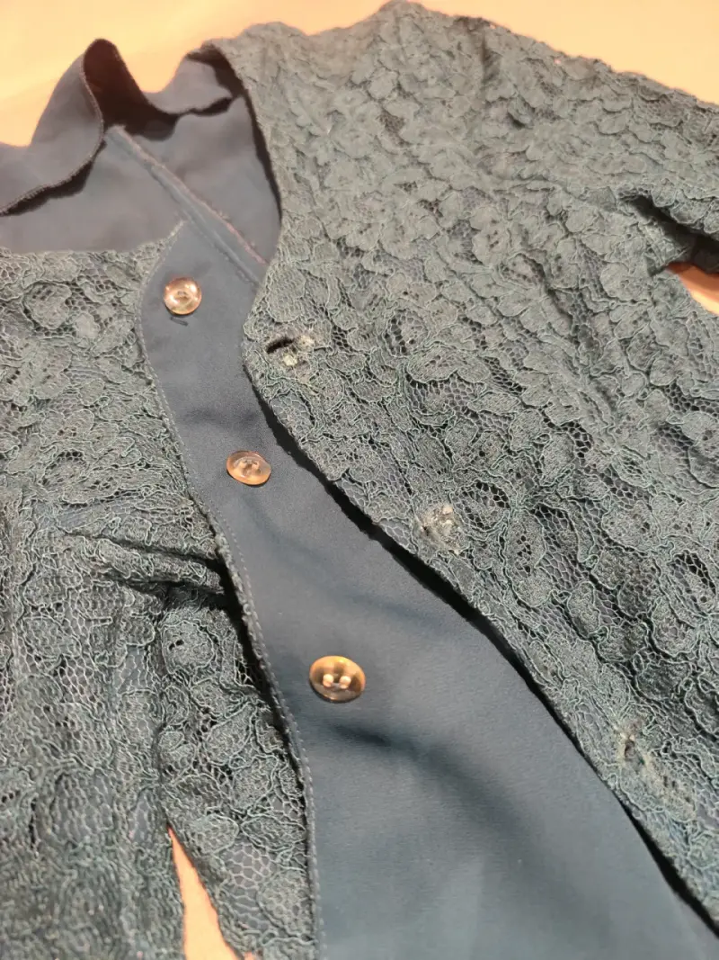 Blazer de encaje turquesa - 2