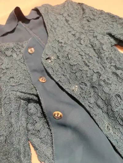 Blazer de encaje turquesa - miniatura 2