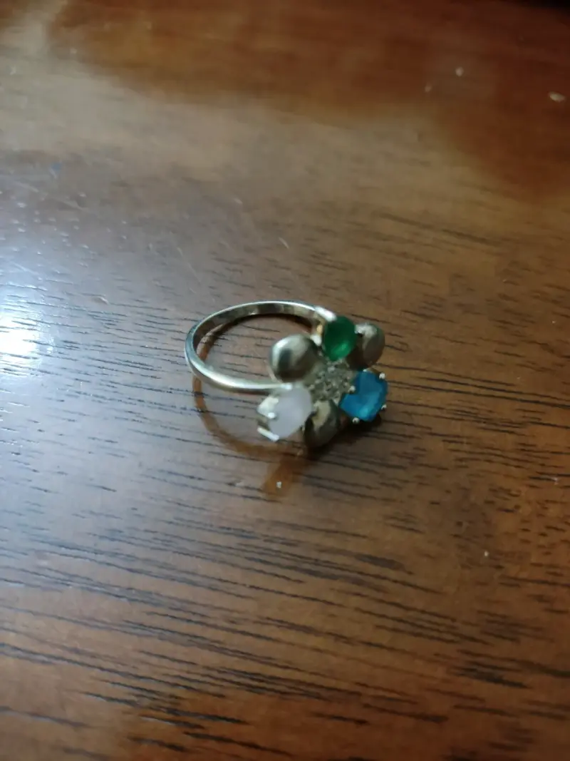 Anillo con piedras de colores plata 925 - 1