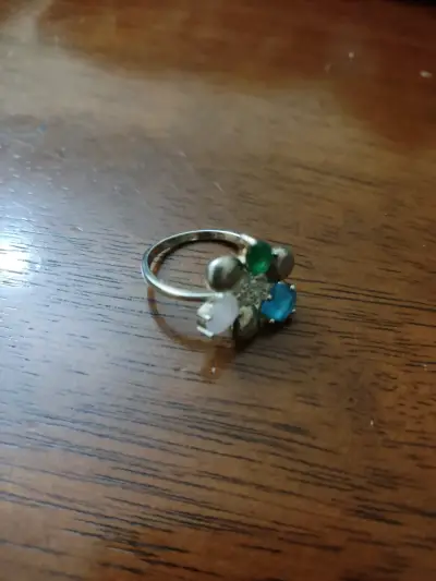 Anillo con piedras de colores plata 925 - miniatura 1