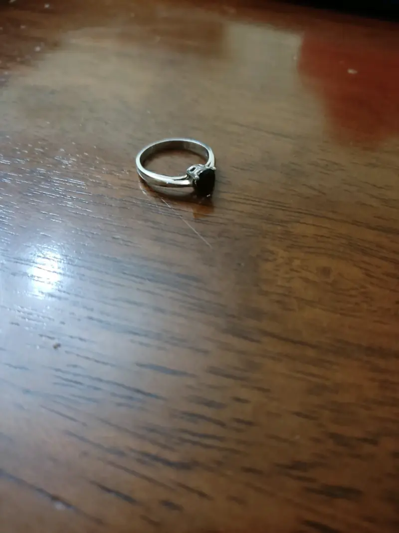 Anillo con piedra negra plata 925 - 1