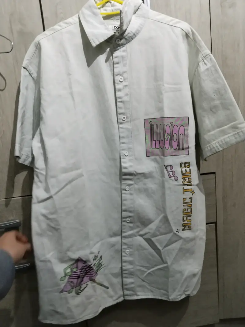 Camisa estampada "Illusion" blanca - 1