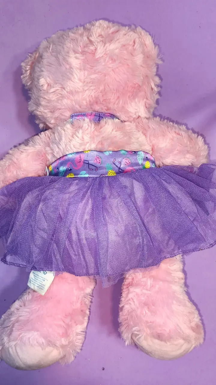 Osito BAB rosado con vestido púrpura - 3