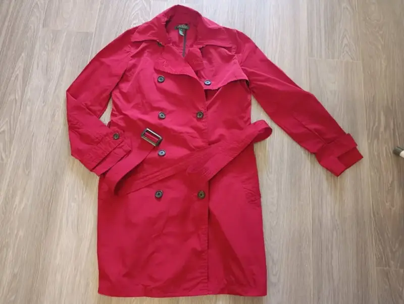 Gabardina Roja Lauren Ralph Lauren talla M - 1