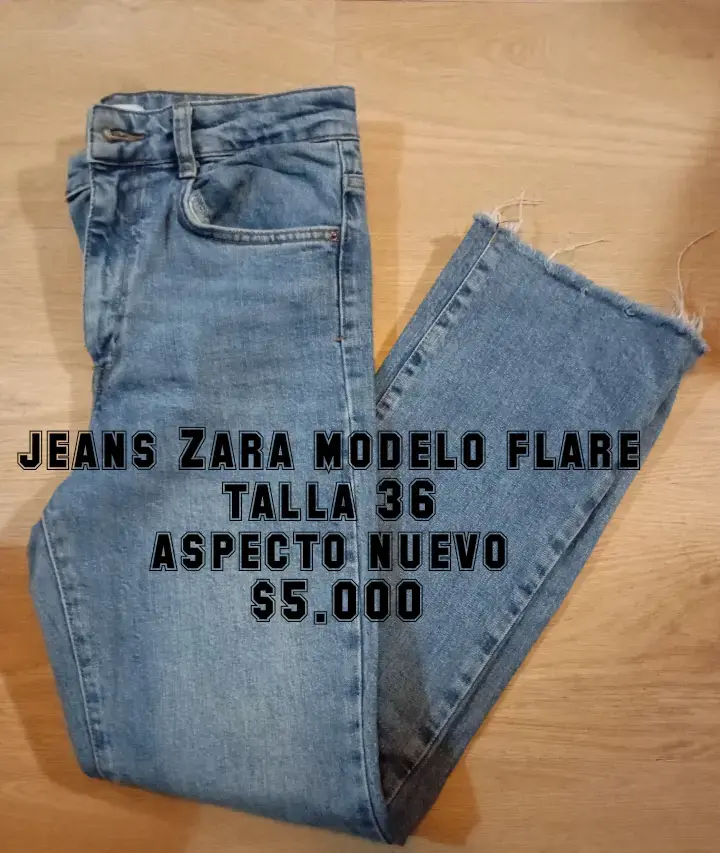 Jeans Zara modelo flare azul - 1
