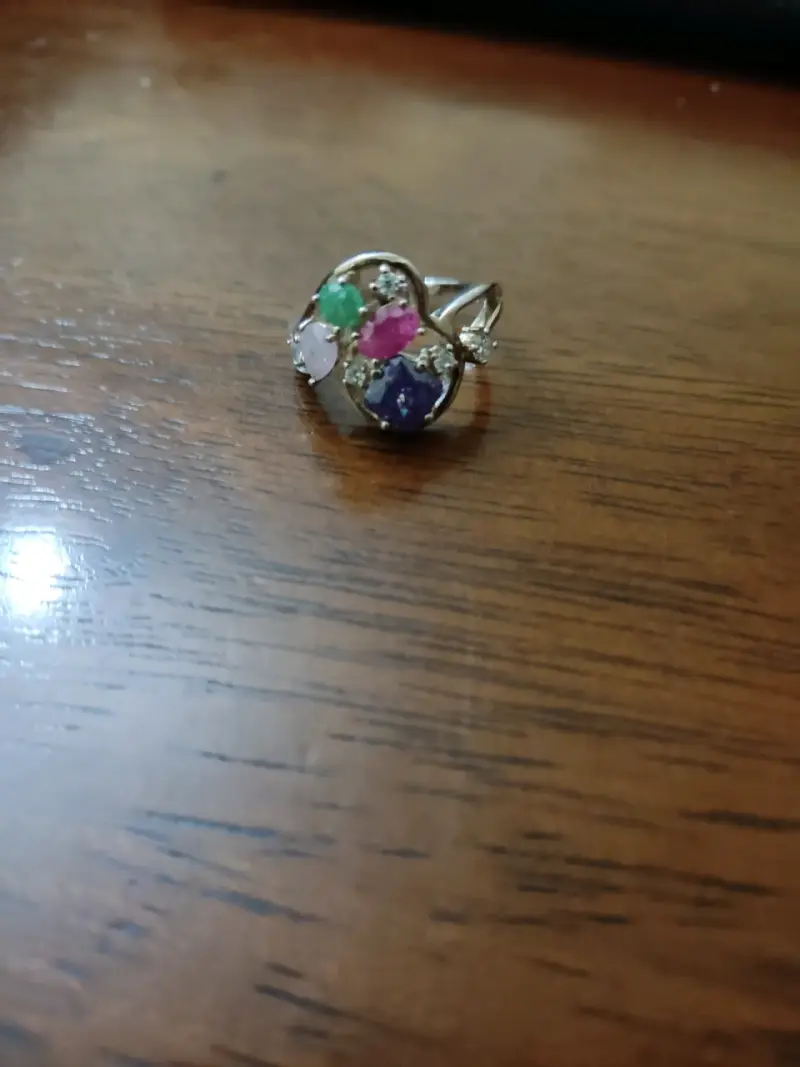 Anillo plata 925 con piedras multicolor - 1