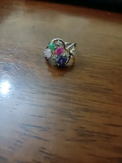 Anillo plata 925 con piedras multicolor - miniatura 1