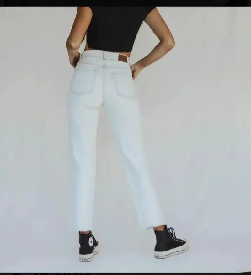 Jeans celestes tiro alto - 2