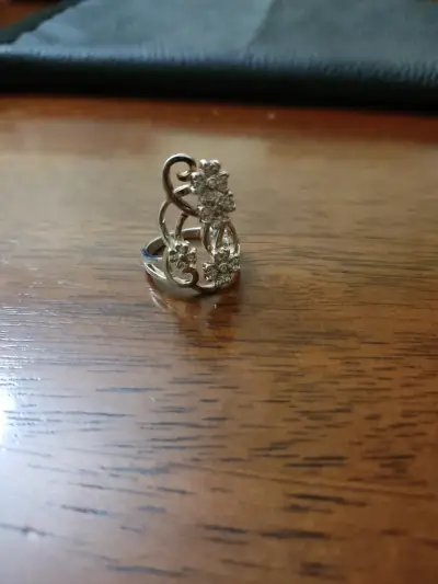 Anillo de plata 925 con flores - miniatura 1