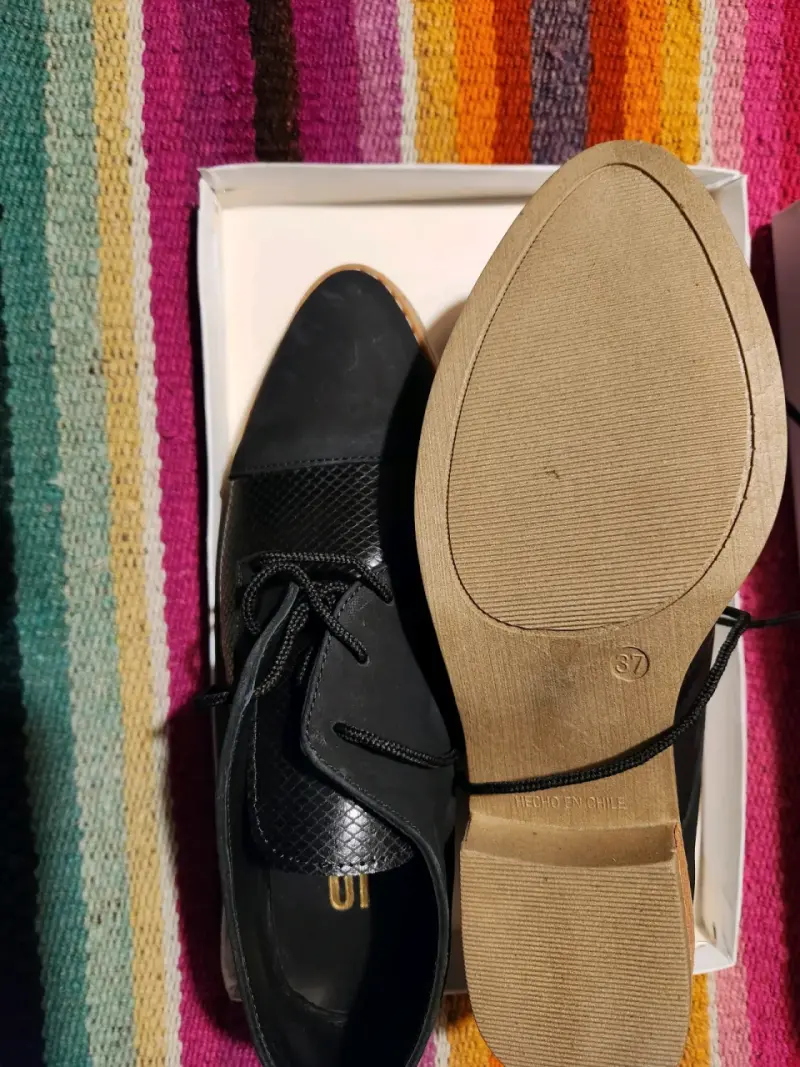 Zapatos negros para mujer cuero T37 - 2