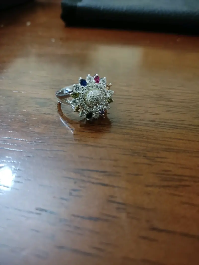 Anillo de plata 925 con piedras coloridas - 1