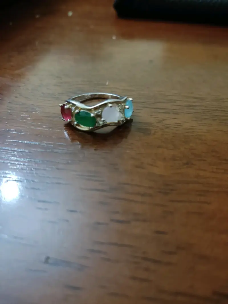 Anillo plata 925 con piedras multicolores - 1