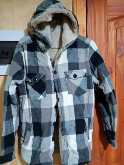 Chaqueta de cuadros con capucha - miniatura 3