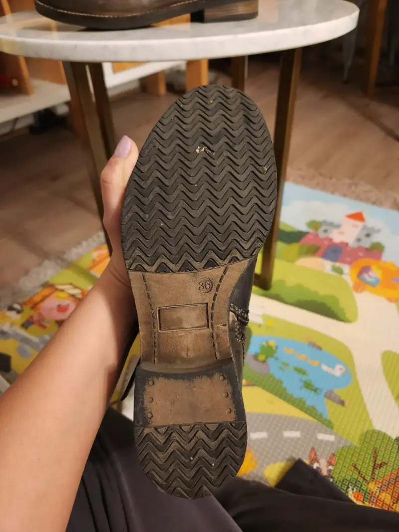 Botas de cuero café t36 - 3