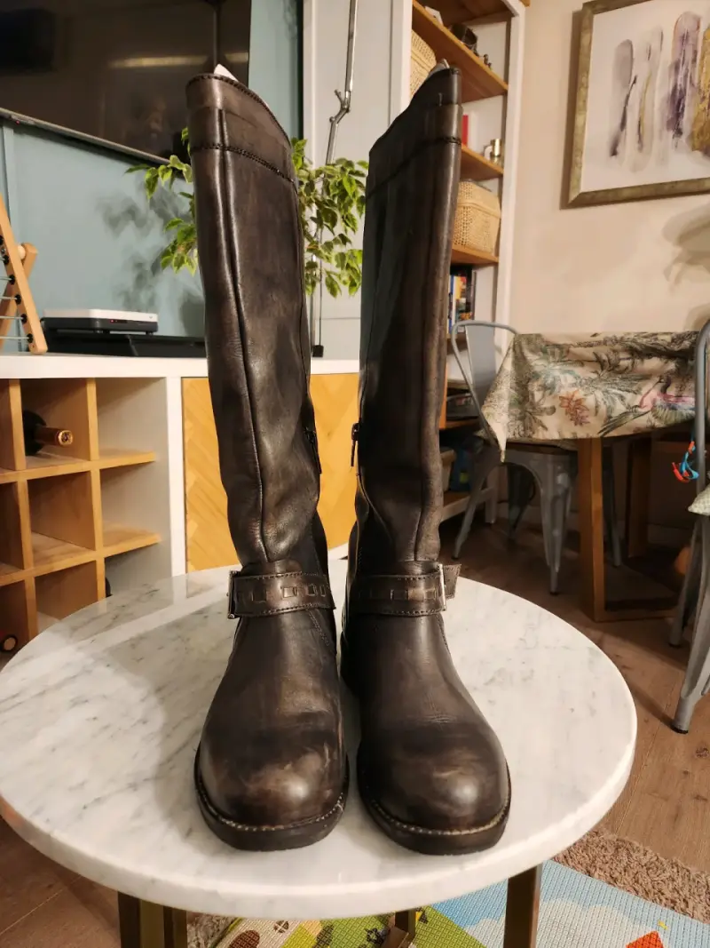 Botas de cuero café t36 - 4