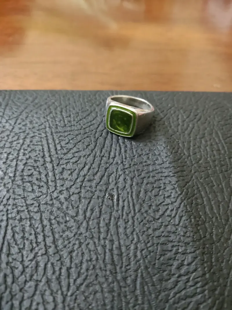 Anillo con piedra verde plata 925 - 1