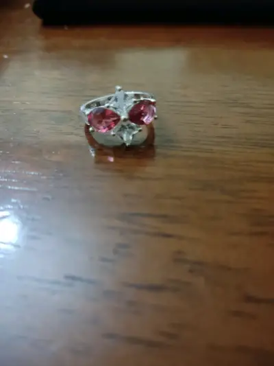 Anillo de plata 925 con piedras rosas - miniatura 1