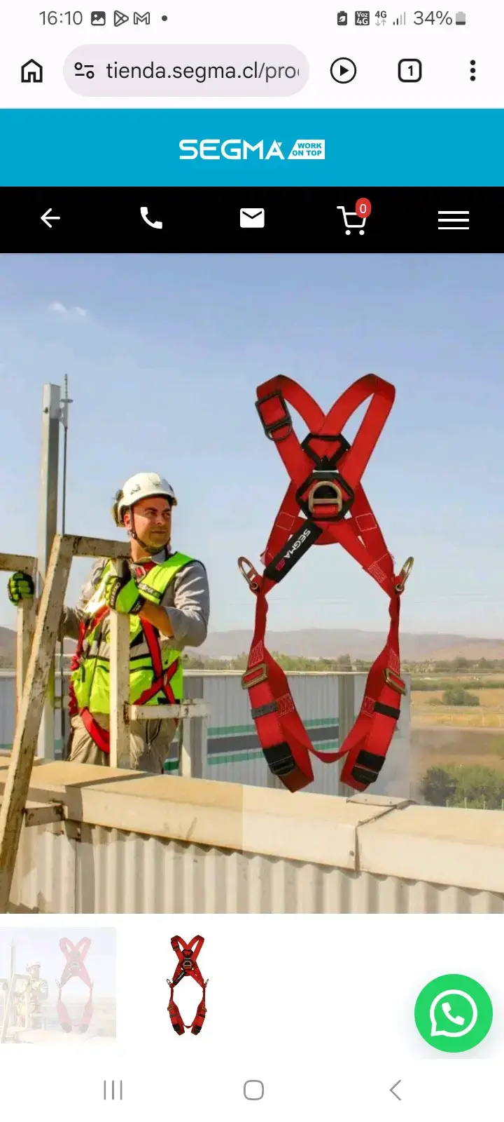 Arnés de seguridad rojo