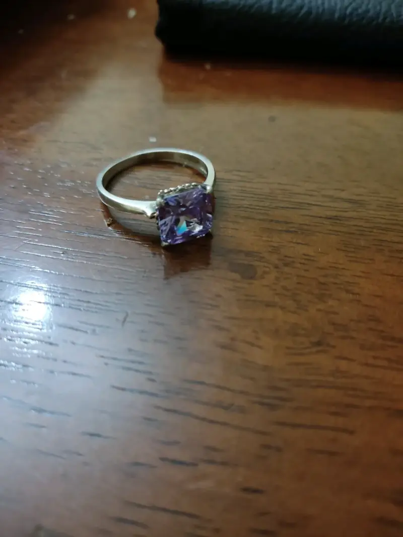 Anillo con piedra morada plata 925 - 1