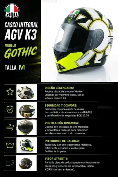 Casco integral AGV K3 MODELO GOTHIC - miniatura 6