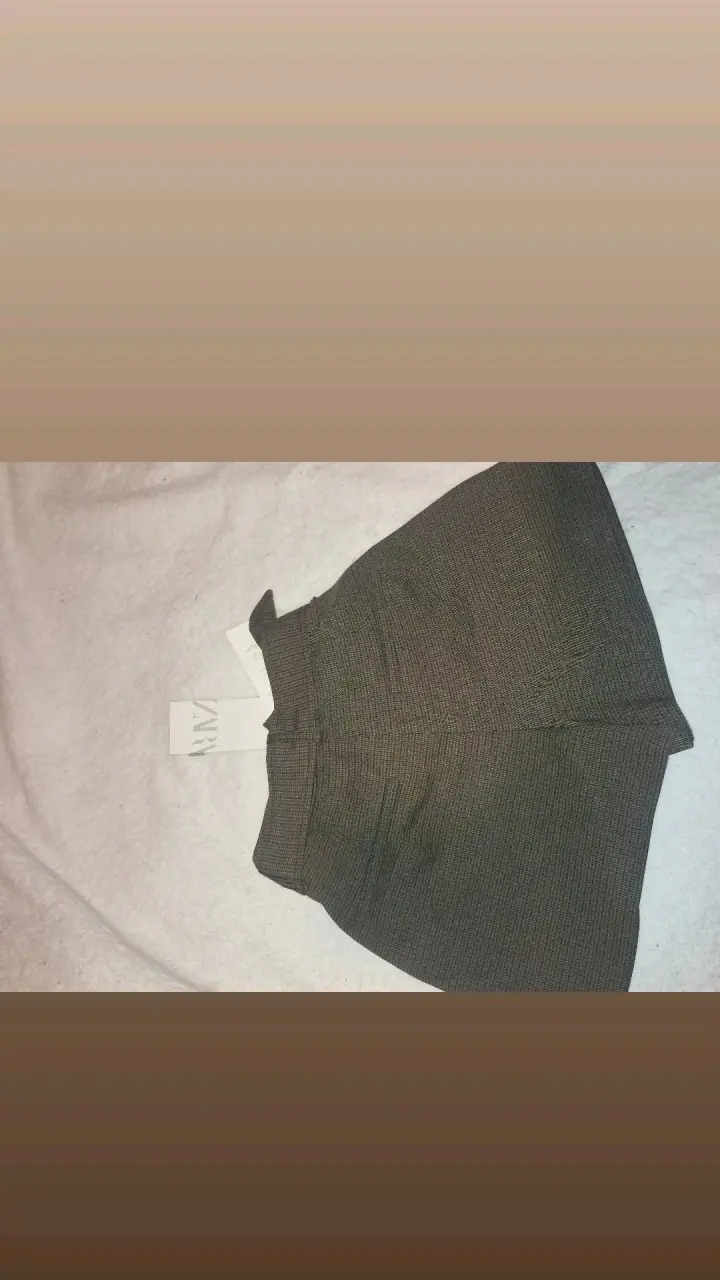 Shorts marrones a cuadros marca zara - 3