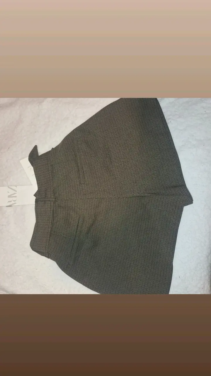 Shorts marrones a cuadros marca zara - 5