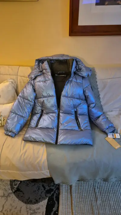 Parka inflada azul metálico tornasol - miniatura 1