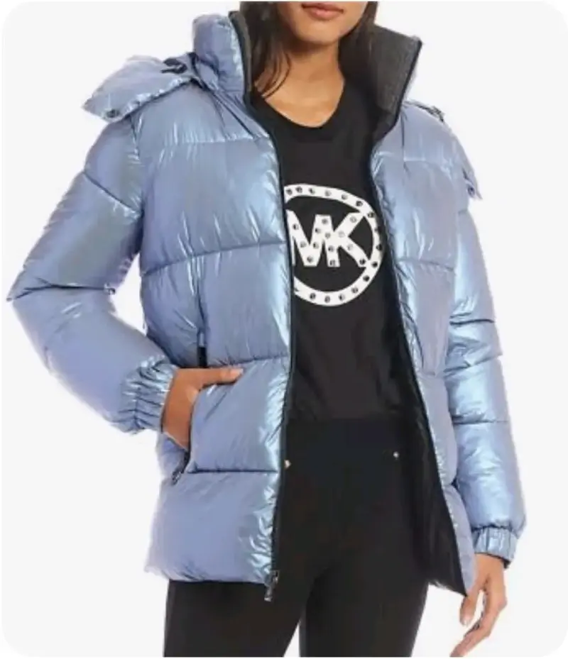 Parka inflada azul metálico tornasol - 4